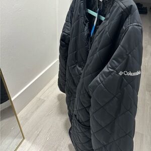Columbia Quilted Jacket Omni-Heat Fleece Lined Black Women L NWT